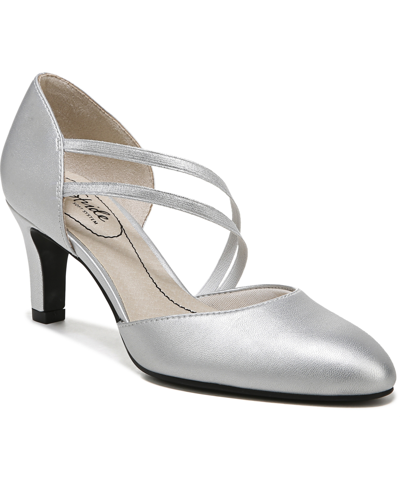 Shop Lifestride Grace Pumps Women's Shoes In Silver Faux Leather