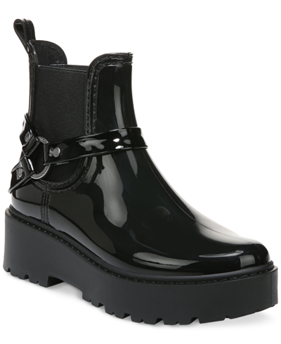 Shop Zodiac Women's Carter Lug Sole Buckle Chelsea Rain Booties Women's Shoes In Black