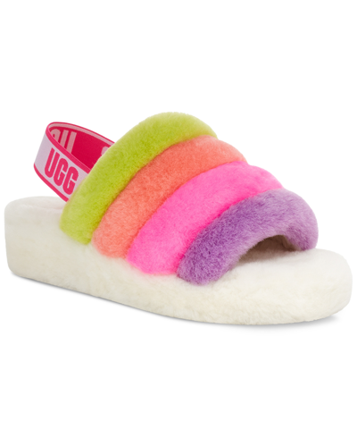 Shop Ugg Women's Fluff Yeah Slide Slippers In White Multi