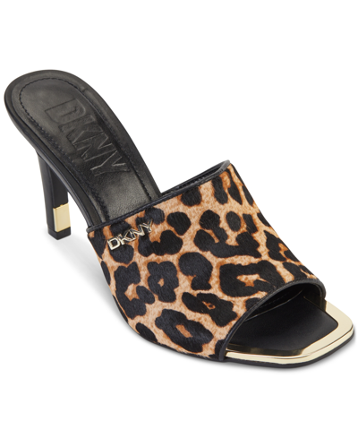 Shop Dkny Women's Bronx Slip-on Sandals In Leopard