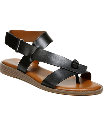 Shop Franco Sarto Glenni Hidden Adjustable Strap Flat Sandals In Black Leather