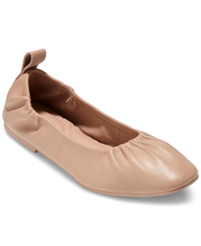Shop Cole Haan Women's Wayfarer Ballet Flats In Nude Leather