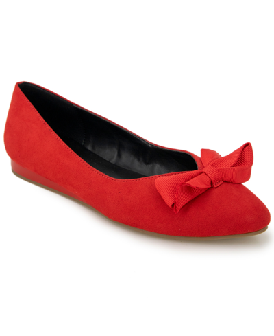 Shop Kenneth Cole Reaction Women's Lily Bow Flats In Red