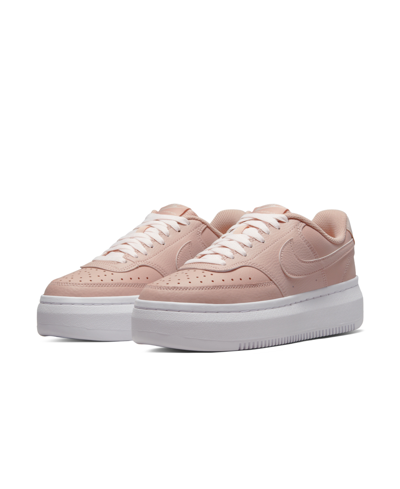Shop Nike Women's Court Vision Alta Leather Platform Casual Sneakers From Finish Line In Pink Ox