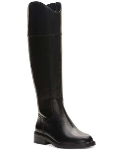 Shop Vince Camuto Women's Alfella Knee-high Riding Boots Women's Shoes In Black