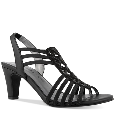 Shop Karen Scott Danely Strappy Dress Sandals, Created For Macy's In Black