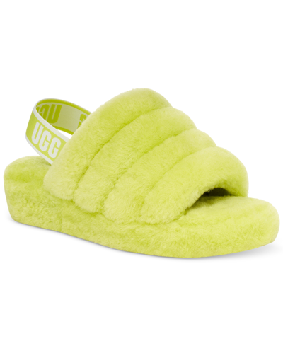 Shop Ugg Women's Fluff Yeah Slide Slippers In Key Lime