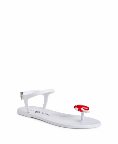 Shop Katy Perry Women's Iconic Geli Toe Post Flat Sandals In White Mushroom