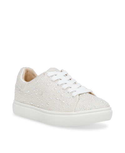 Shop Betsey Johnson Little Girls Sneakers In Pearl