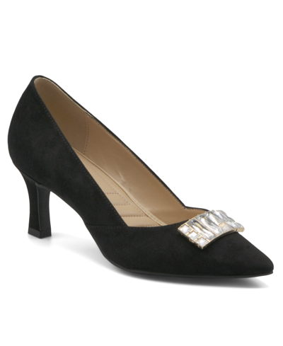 Shop Adrienne Vittadini Women's Paula Rhinestone Detailed Pumps Women's Shoes In Black
