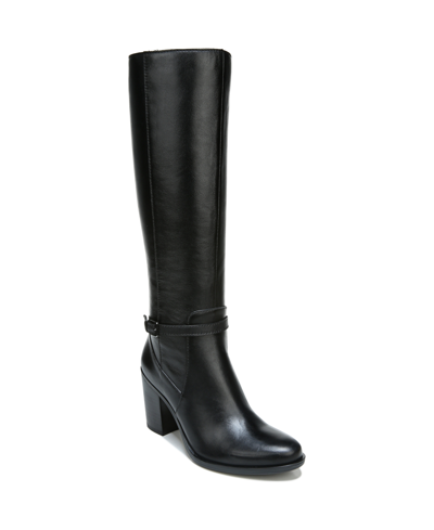 Shop Naturalizer Kalina Wide Calf High Shaft Boots In Black Leather