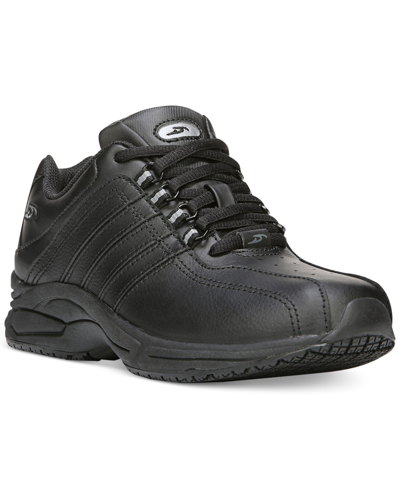 Shop Dr. Scholl's Women's Kimberly Ii Slip-resistant Work Sneakers In Black Leather
