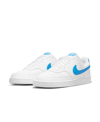 Shop Nike Men's Court Vision Low Next Nature Casual Sneakers From Finish Line In White/light Blue