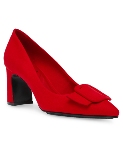 Shop Anne Klein Women's Bentley Buckle Pumps In Red