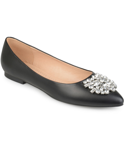 Shop Journee Collection Women's Renzo Jeweled Flats In Black