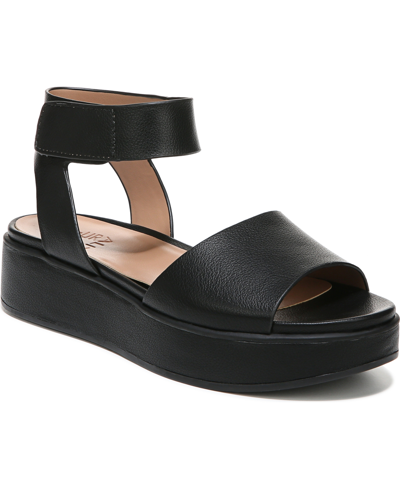 Shop Naturalizer Camry Platform Sandals In Black Tumbled Faux Leather