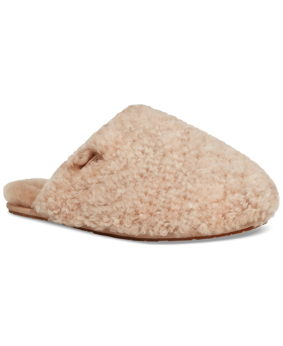 Shop Ugg Women's Maxi Curly Slide Slippers In Sand