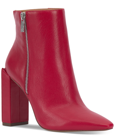 Shop Jessica Simpson Women's Timea Pointed Toe Booties Women's Shoes In Red