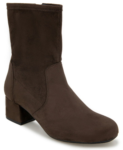 Shop Kenneth Cole Reaction Women's Road Stretch Dress Booties In Chocolate