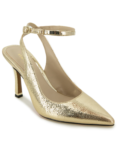 Shop Kenneth Cole New York Women's Romi Chain Ankle Strap Pumps In Gold
