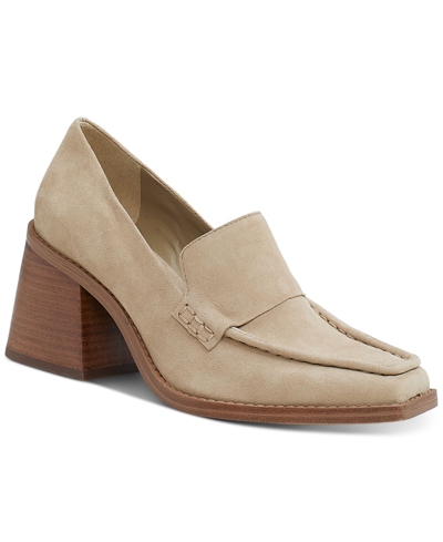Shop Vince Camuto Women's Segellis Block-heel Tailored Loafers Women's Shoes In Tortilla