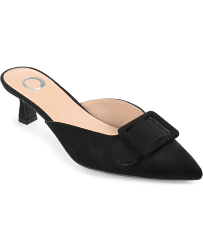 Shop Journee Collection Women's Vianna Buckle Slip On Heels In Black