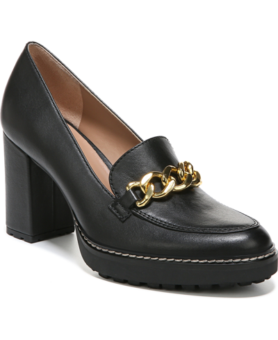 Shop Naturalizer Callie-moc High-heel Loafers In Black Leather