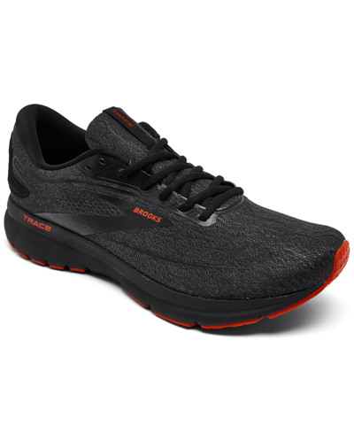 Shop Brooks Men's Trace 2 Running Sneakers From Finish Line In Ebony/black