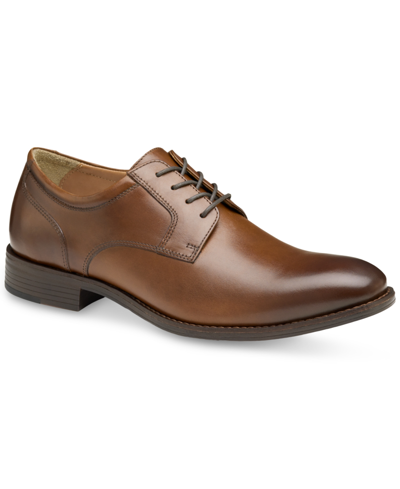 Johnston & Murphy Lewis Plain Toe Derby In Tan