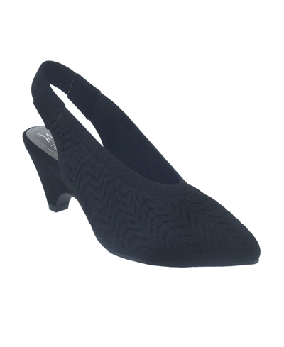 Shop Impo Women's Elaira Memory Foam Stretch Knit Slingback Pumps In Black