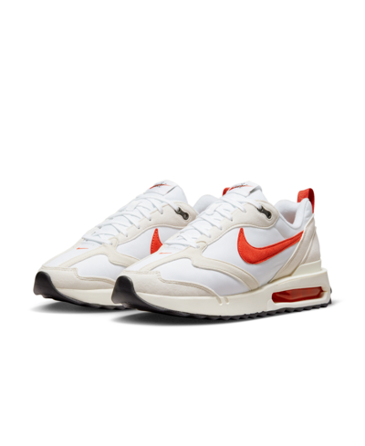 Shop Nike Women's Air Max Dawn Casual Sneakers From Finish Line In White/orewood/orange