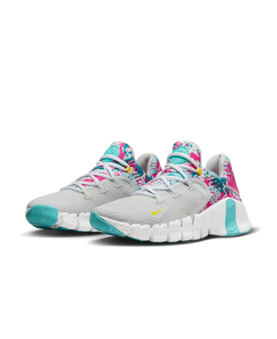Shop Nike Women's Free Metcon 4 Training Sneakers From Finish Line In Photon Dust/yellow