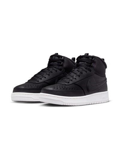 Shop Nike Men's Court Vision Mid Winter Sneakers From Finish Line In Black
