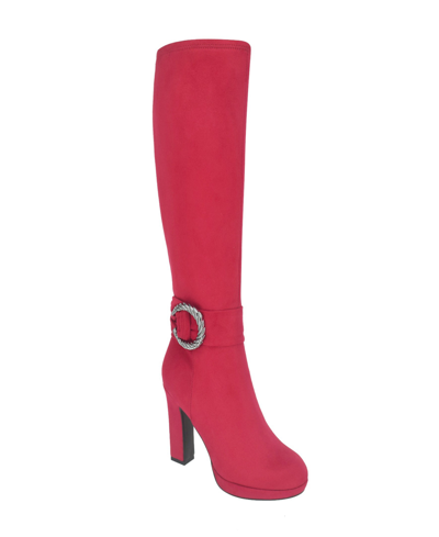 Shop Impo Women's Ovidia Stretch Platform Boots In Classic Red