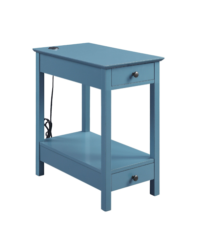 Shop Acme Furniture Byzad Accent Table In Teal