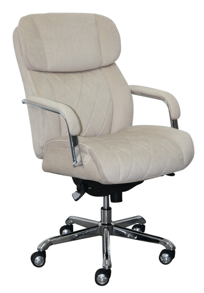 Shop La-z-boy Sutherland Quilted Leather Office Chair In Cream