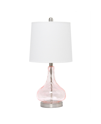 Shop Lalia Home Rippled Table Lamp With Fabric Shade In Rose Quartz