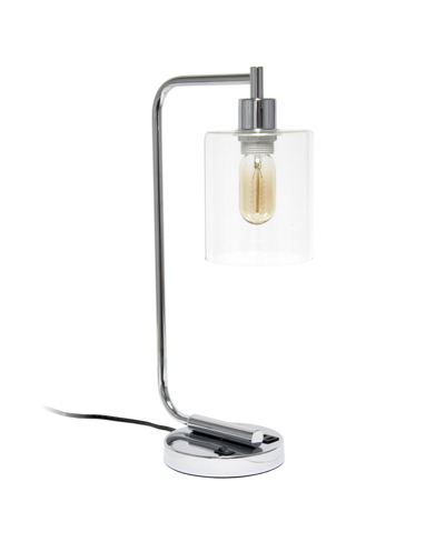 Shop Lalia Home Modern Desk Lamp With Usb Port And Glass Shade In Chrome
