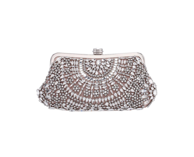 Shop Nina Women's Crystal Embellished Frame Clutch In Pearl Rose