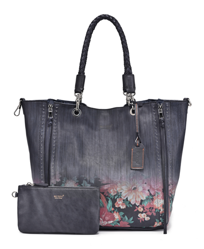 Shop Old Trend Women's Barracuda Hand Painted Clasp Closure Tote Bag In Slate