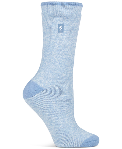 Heat Holders Women's Lite Viola Twist Crew Socks In Denim