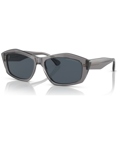 Shop Emporio Armani Women's Sunglasses, Ea418755-x In Shiny Transparent Gray