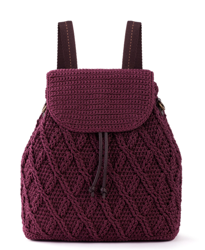 Shop The Sak Women's Sayulita Crochet Backpack In Cabernet