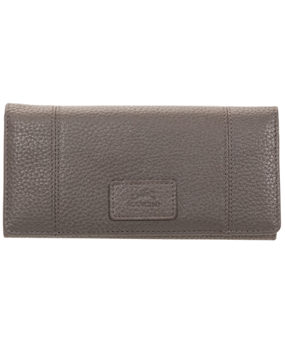 Shop Mancini Women's Pebbled Collection Rfid Secure Trifold Wallet In Gray