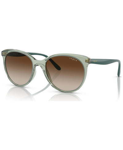 Shop Vogue Women's Sunglasses, Vo5453s53-y In Transparent Light Green