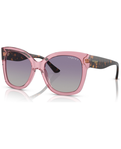 Shop Vogue Women's Polarized Sunglasses, Vo5338s54-yp In Transparent Pink