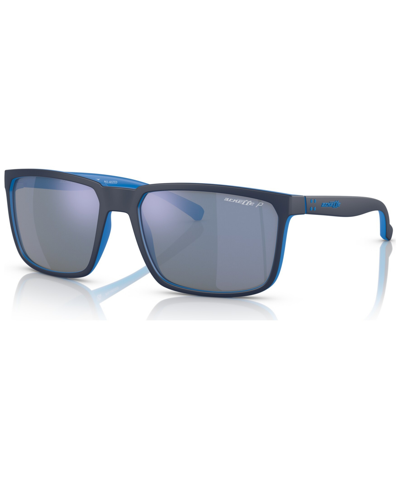 Shop Arnette Unisex Polarized Sunglasses, An425158-zp In Matte Top Navy On Light Blue