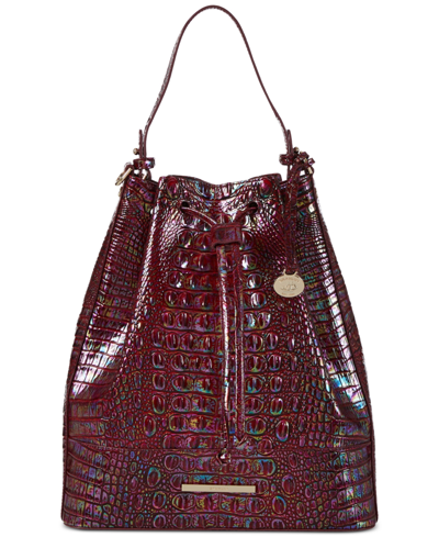 Shop Brahmin Marlowe Melbourne Embossed Leather Shoulder Bag In Sangria