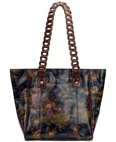 Shop Patricia Nash Ivy Leather Tote With Chain Handle In Kent Countryside Print -