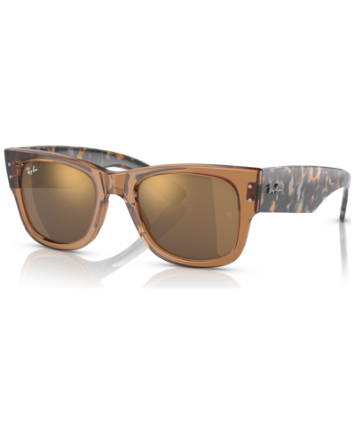 Shop Ray Ban Mega Wayfarer 51 Unisex Sunglasses In Transparent Brown